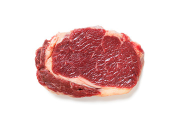 Raw meat, beef steak isolated on white background.