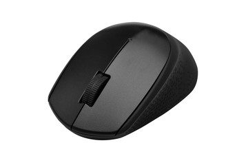 Wireless computer mouse isolated on white background - clipping paths.