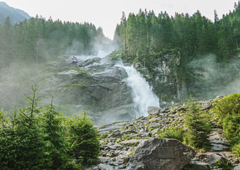 The Krimml Waterfalls in the High Tauern National Park,