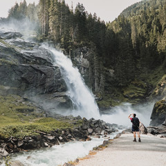 The Krimml Waterfalls in the High Tauern National Park,