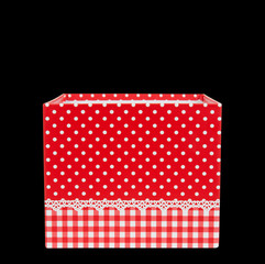 open empty red gift box for birthday surprise or congratulation festival on black background isolated included clipping path