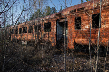 Abandoned train left outside