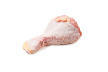 Tasty raw chicken legs. Top view. Isolated on white
