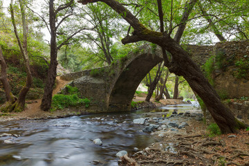 Tzelefos bridge, also known as Kelefos. Paphos District, Cyprus. Long exposure.
