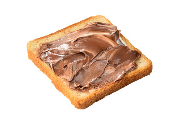 Сhocolate paste sandwich isolated on white background.