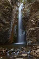 Millomeris Waterfalls near Platres in Cyprus. Long exposure
