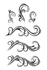 Vintage floral decoration elements collection for wedding design, menu card, restaurant, cafe, hotel, jewellery store, logo templates, monogram