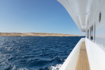 Corridor of luxury yacht