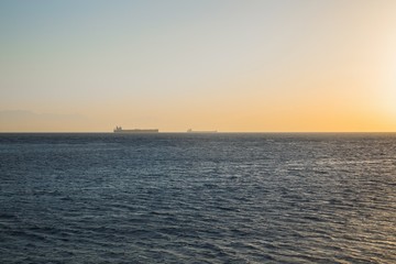 Fototapeta na wymiar Large tanker on the horizon