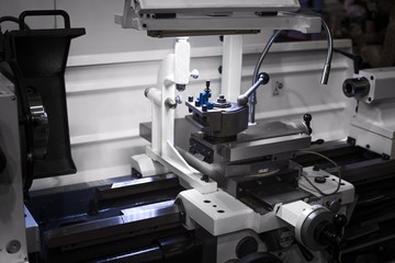 Automated robotic cnc working in industrial factory