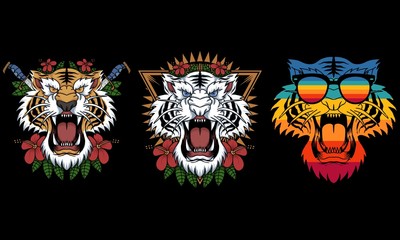 tiger decoration vector illustration