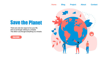 Web Template. Concept save the planet and environment	