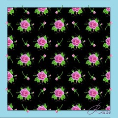 seamless floral pattern with pink flowers