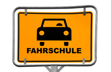 Fototapeta premium Fahrschule Wegweiser