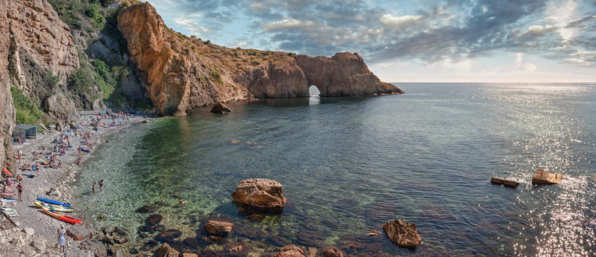 Coast of the Black Sea, Diana's Grotto, Cape Fiolent, Sevastopol, Crimea, Russia