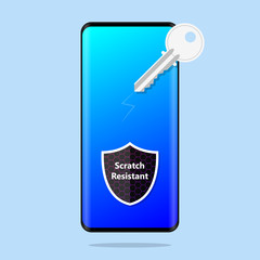 Screen Protector Keys scratch resistant Mobile phone Vector Icon