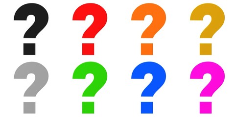 question mark 3d interrogation point queries icon set red black orange gold yellow silver gray green blue pink