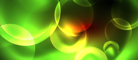 Shiny neon circles abstract background