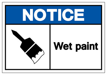 Notice Wet Paint Symbol Sign, Vector Illustration, Isolated On White Background Label .EPS10
