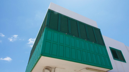Pretty exterior of building on the Spanish island of Lanzarote.