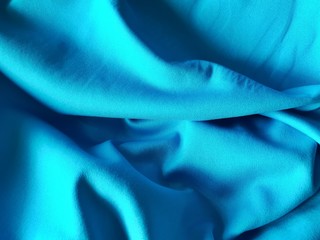 Blue silk surface Looks elegant, used for making a craft background.