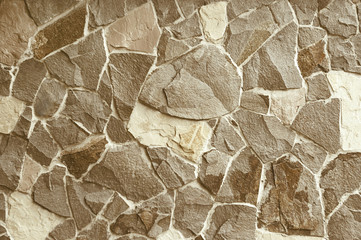 Brown stone mosaic wall background