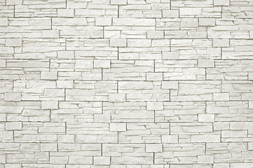 White stone mosaic wall background - 282061019