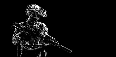 Army special forces shooter low key studio shoot
