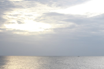 Fototapeta na wymiar Sunset on the beach and blue sky white cloud