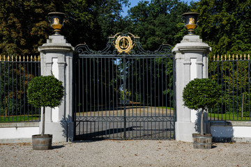 Old hunting lodge with a beautiful park
