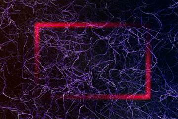 Neurons in the brain under a microscope. Mock up, frame