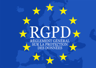 Illustration with RGPD èglement général sur la protection des données, the french words for General Data Protection Regulation GDPR