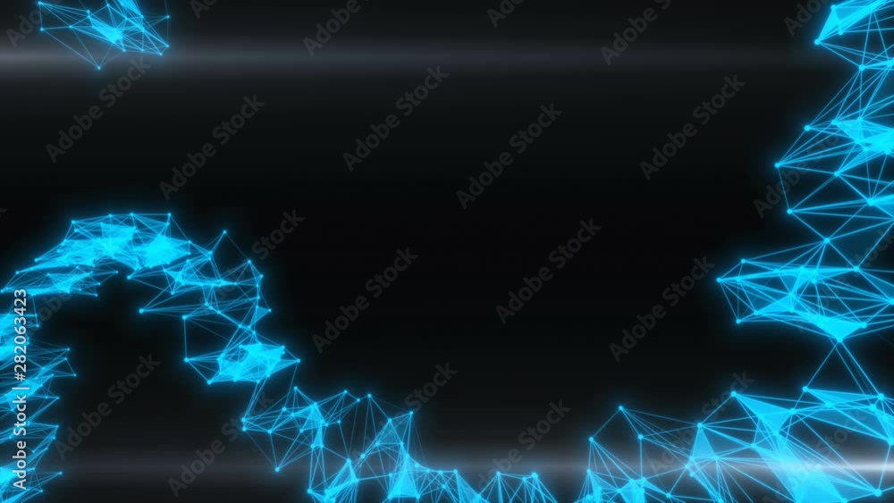 Poster wave of particles. futuristic dots and lines background with a dynamic wave. big data.