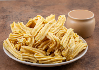 Indian Traditional Spicy Snack Ghatiya Also Know as Ganthiya, Papdi, Gathiya Are Deep Fried Snack Made From Chickpea Flour.