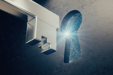 Abstract keyhole in wall