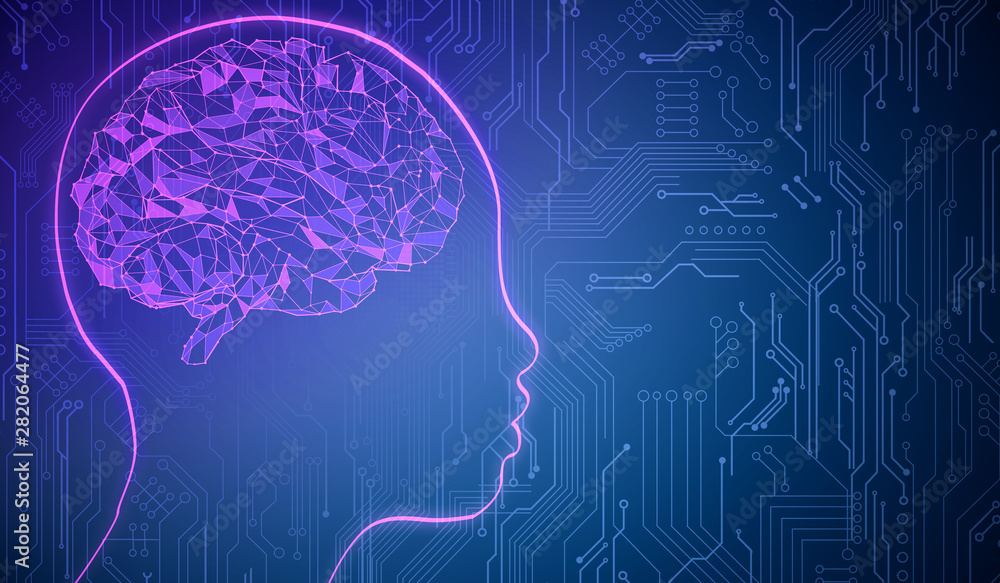 Poster artificial intelligence and technology concept
