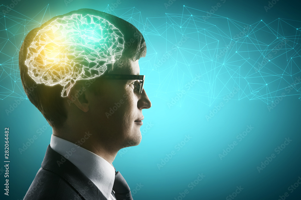 Poster artificial intelligence and ai concept