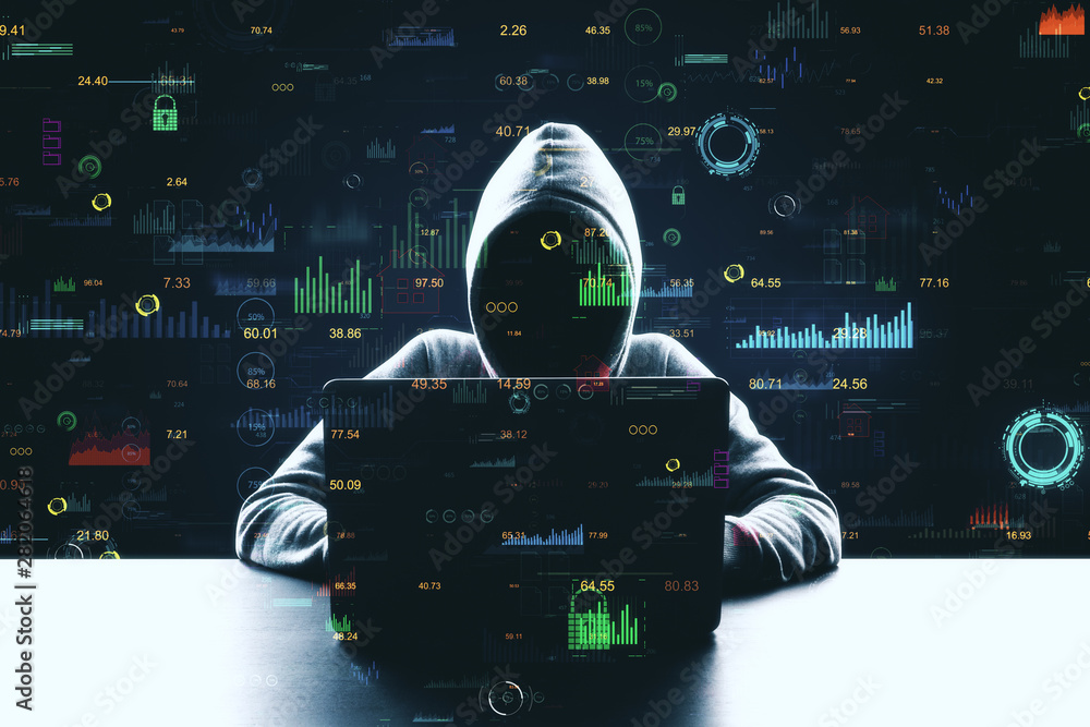 Aufkleber Hacker using creative big data interface