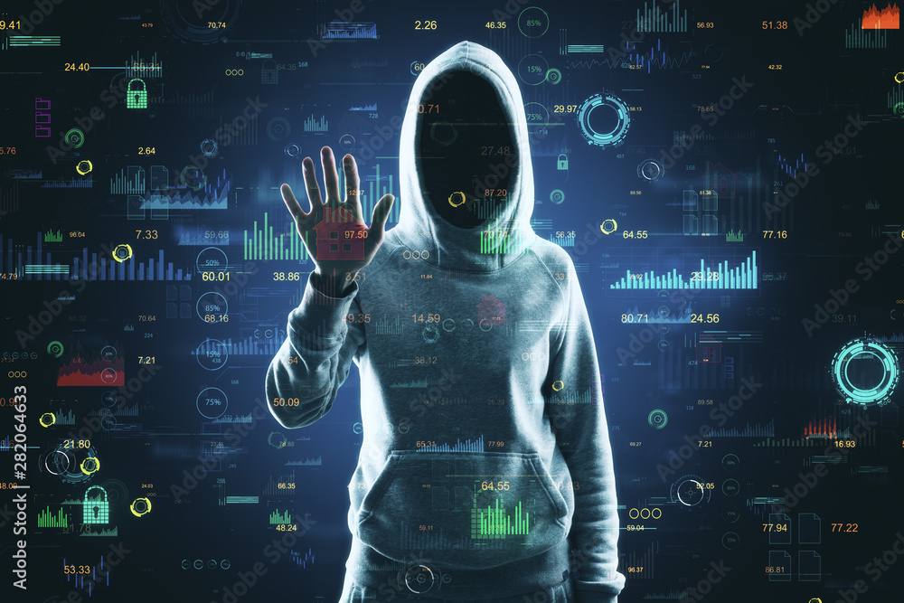 Aufkleber Hacker using creative big data interface
