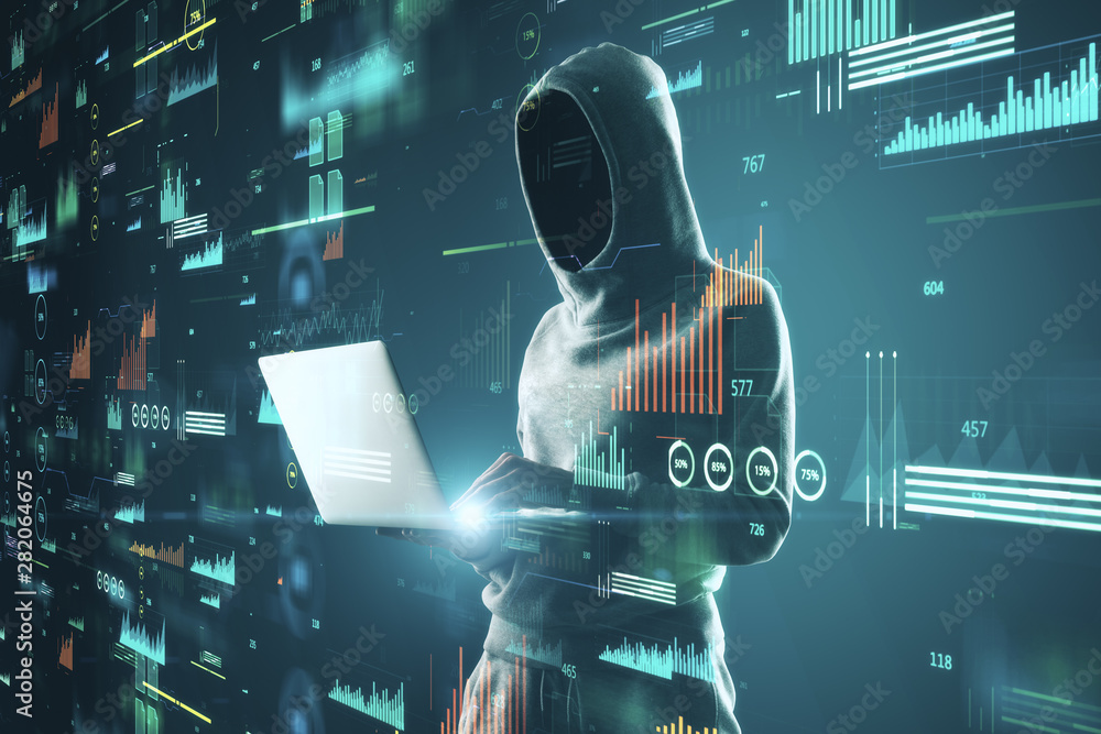 Poster Hacker using blurry big data interface