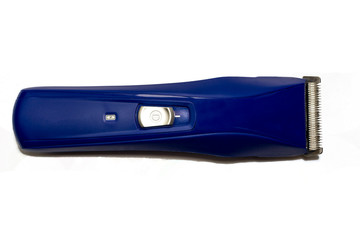 Blue hair clipper on a white background
