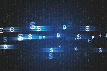 Glowing money signs background