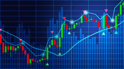 stock chart with a growing trend