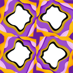 Vector decorative background. Abstract web template with cut out 3d paper abstract waves on light background for decoration design.