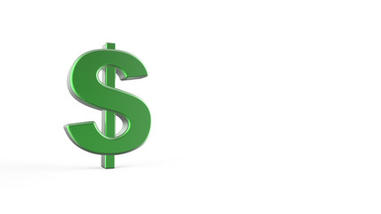 3d green dollar sign - stock image