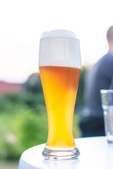 glass of beer on the table