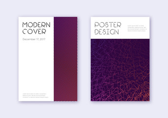 Naklejka na ściany i meble Minimal cover design template set. Violet abstract