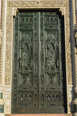 Door of the Basilica di Santa Maria del Fiore (Saint Mary of the Flower), Florence, Italy