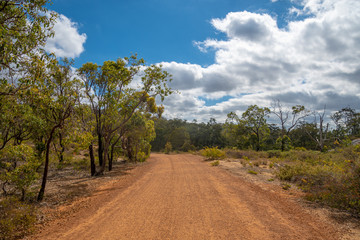 Fototapeta na wymiar Avon Valley National Park former railway track now hiking path close to Perth Western Australia