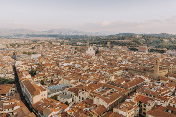 Florence cityscape from above, vintage look
